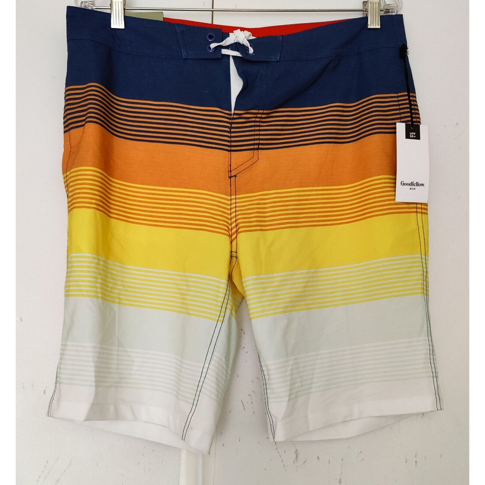 Goodfellow & Co. Men's Striped Sunset 10" Board Shorts 33" Waist NEW